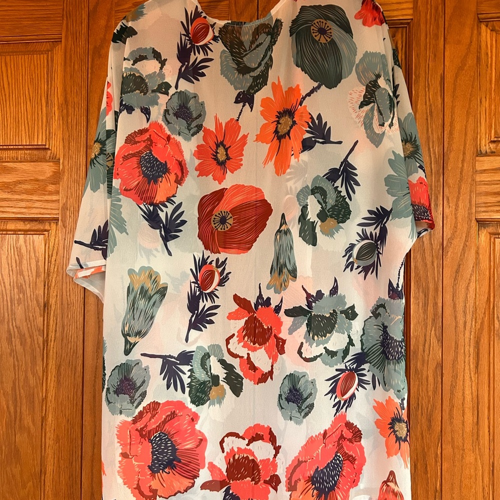 🆕🍓Floral Sheer Kimono/Coverup - Picture 5 of 7